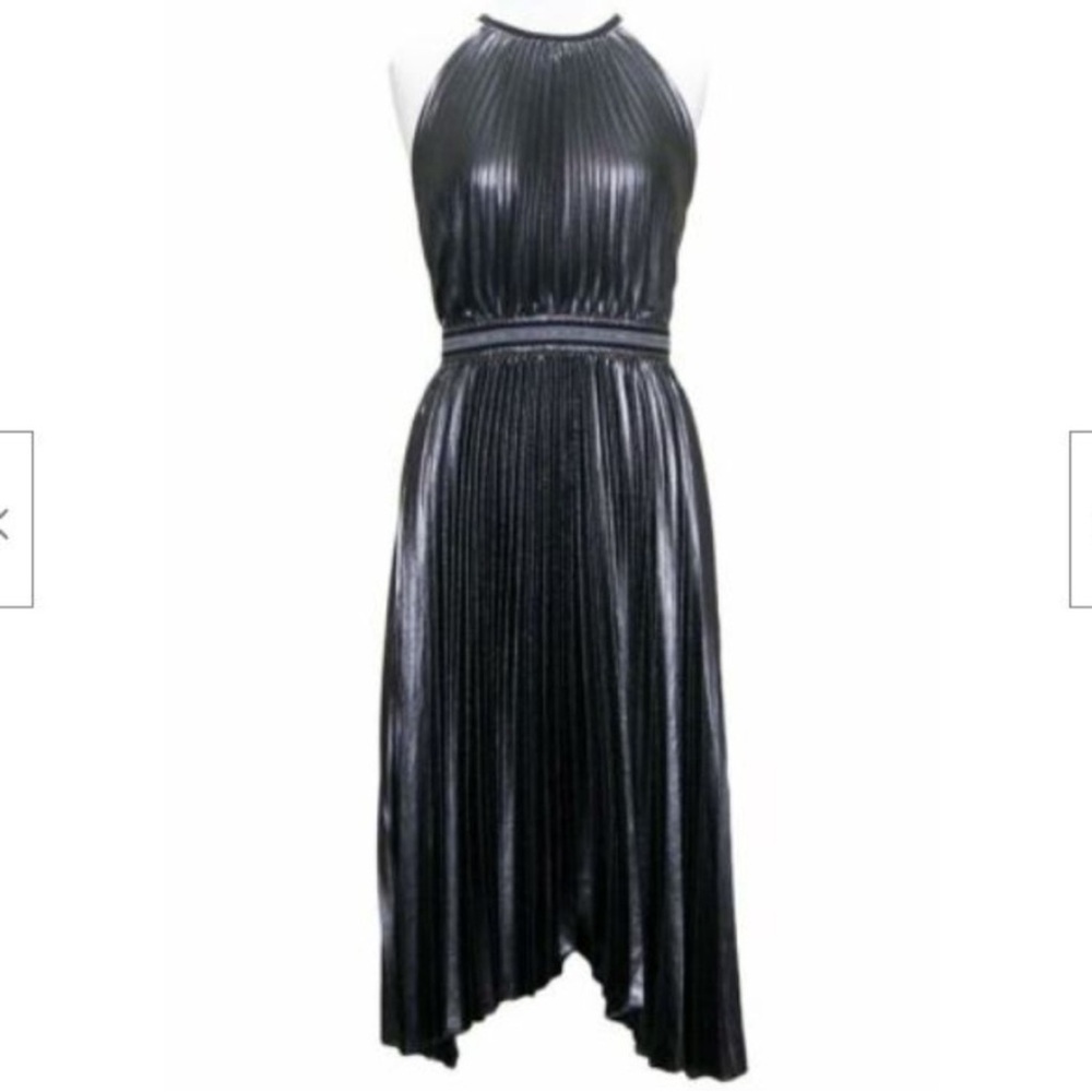 Bailey 44 | NWT Madison gunmetal Gray Metallic Pleated Swing Sleeveless Dress 2 - Picture 9 of 11